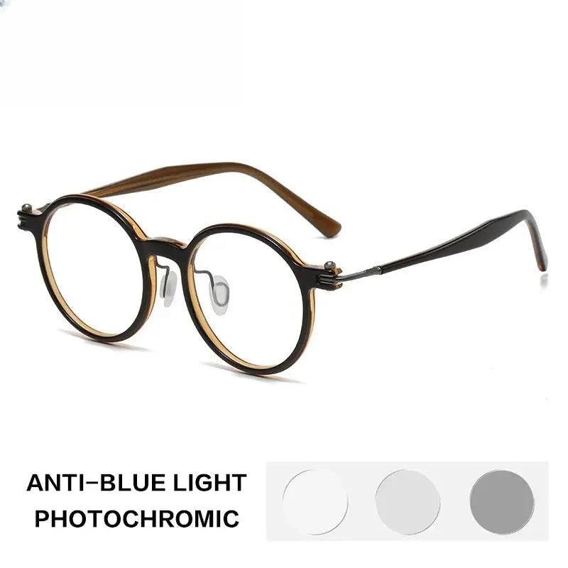 Unisex Round Full Rim Acetate Reading Glasses 75886 — view 4 | Rx Spectacle