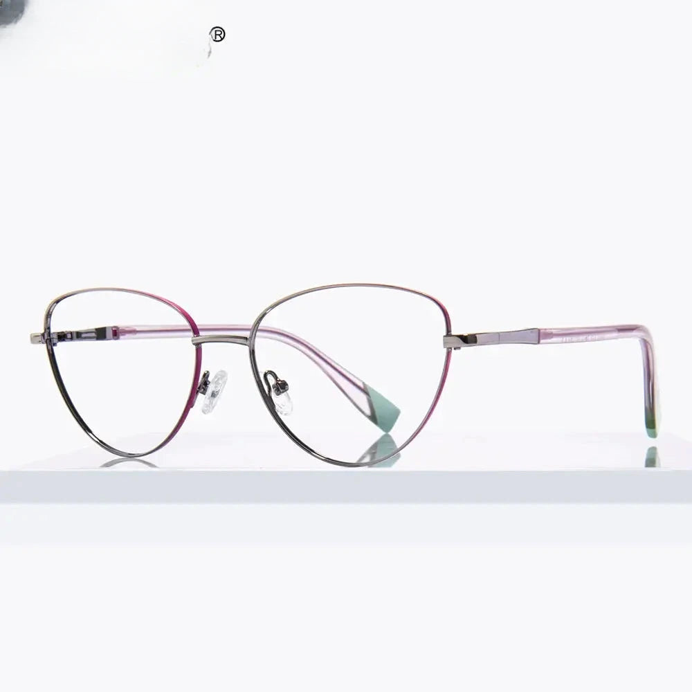 Women's Cat Eye Full Rim Alloy Reading Glasses 3020 — view 4 | Rx Spectacle