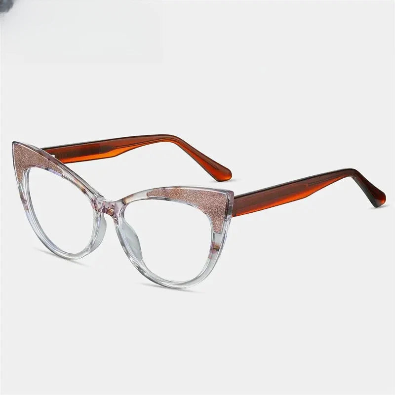 Women's Cat Eye Full Rim Titanium Prescription Glasses 87274 — view 8 | Rx Spectacle