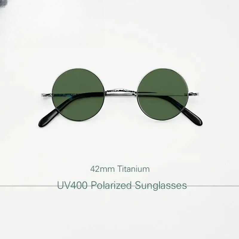 Unisex Round Full Rim Titanium Prescription Glasses 42mm — view 1 | Rx Spectacle