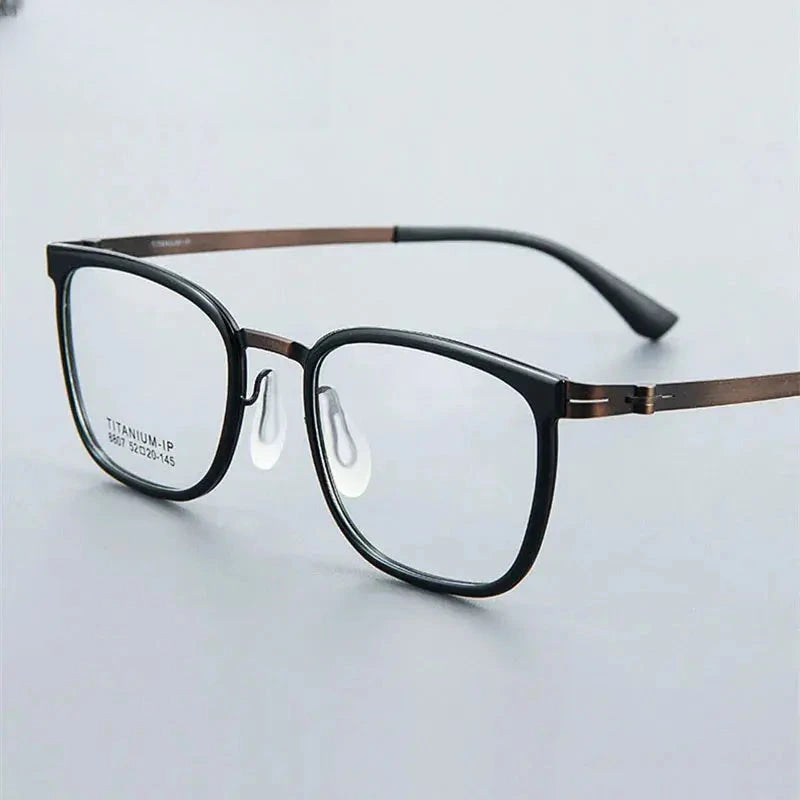 Unisex Square Full Rim Titanium Prescription Glasses 8807 — view 1 | Rx Spectacle