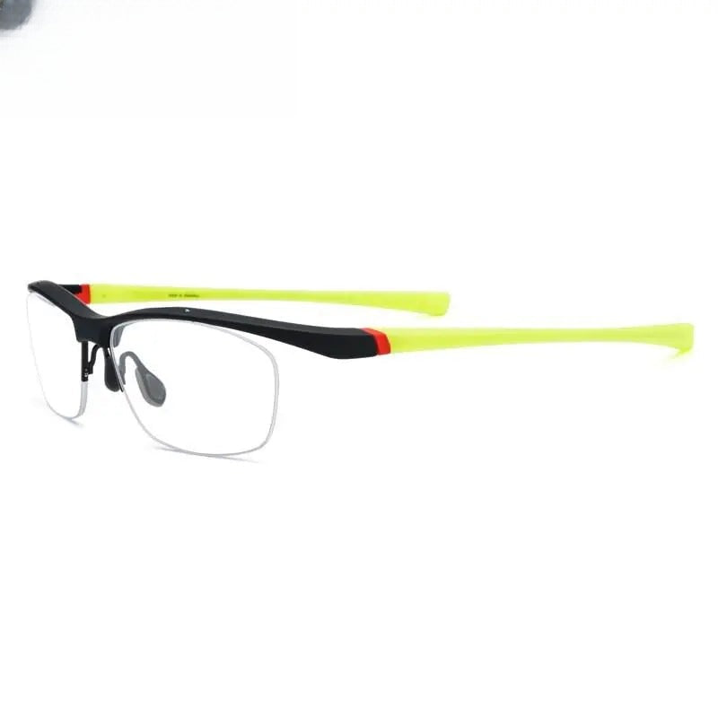 Men's Square Semi-Rimless Titanium Sports Glasses 7027 — view 7 | Rx Spectacle