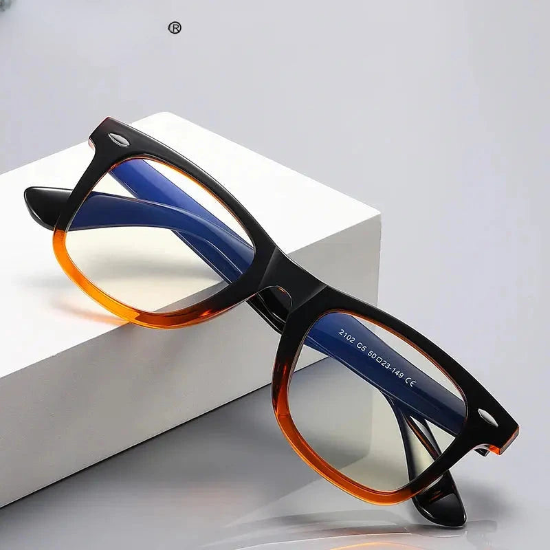 Unisex Square Full Rim Titanium Reading Glasses 21029 — view 1 | Rx Spectacle