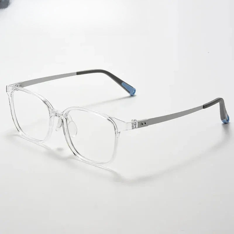Unisex Square Full Rim Titanium Prescription Glasses 696010 — view 10 | Rx Spectacle
