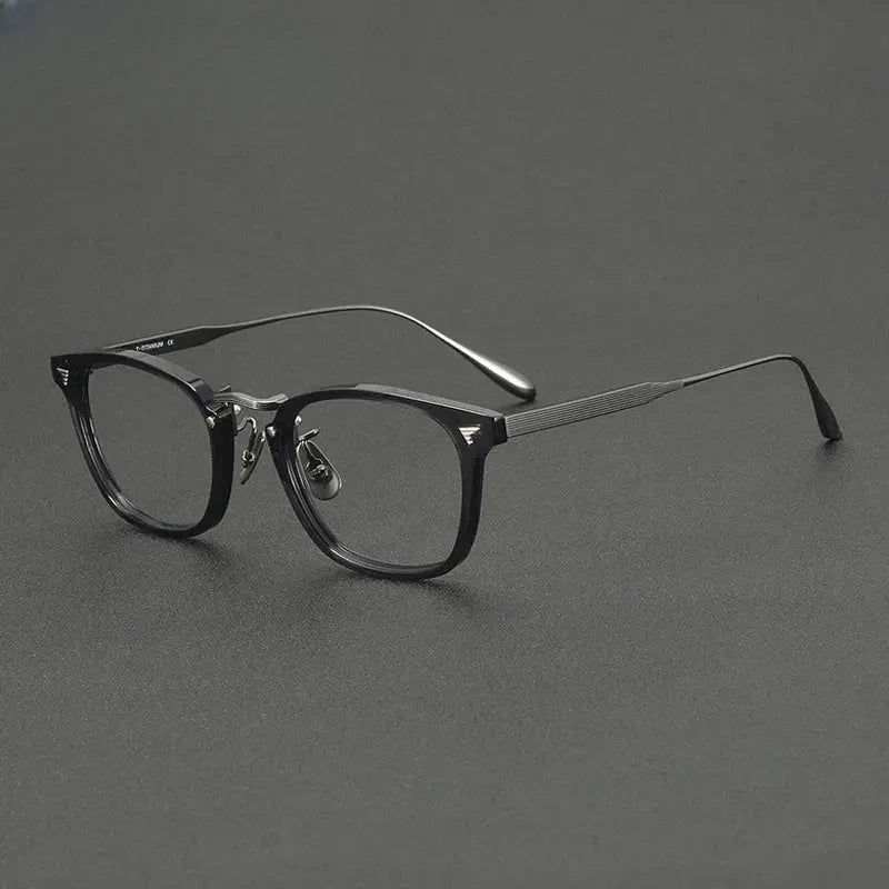 Unisex Square Full Rim Titanium Prescription Glasses 41554 — view 7 | Rx Spectacle