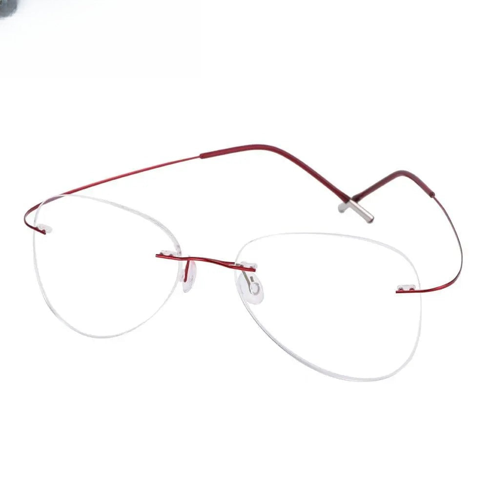 Unisex Irregular Rimless Titanium Prescription Glasses 20002 — view 5 | Rx Spectacle