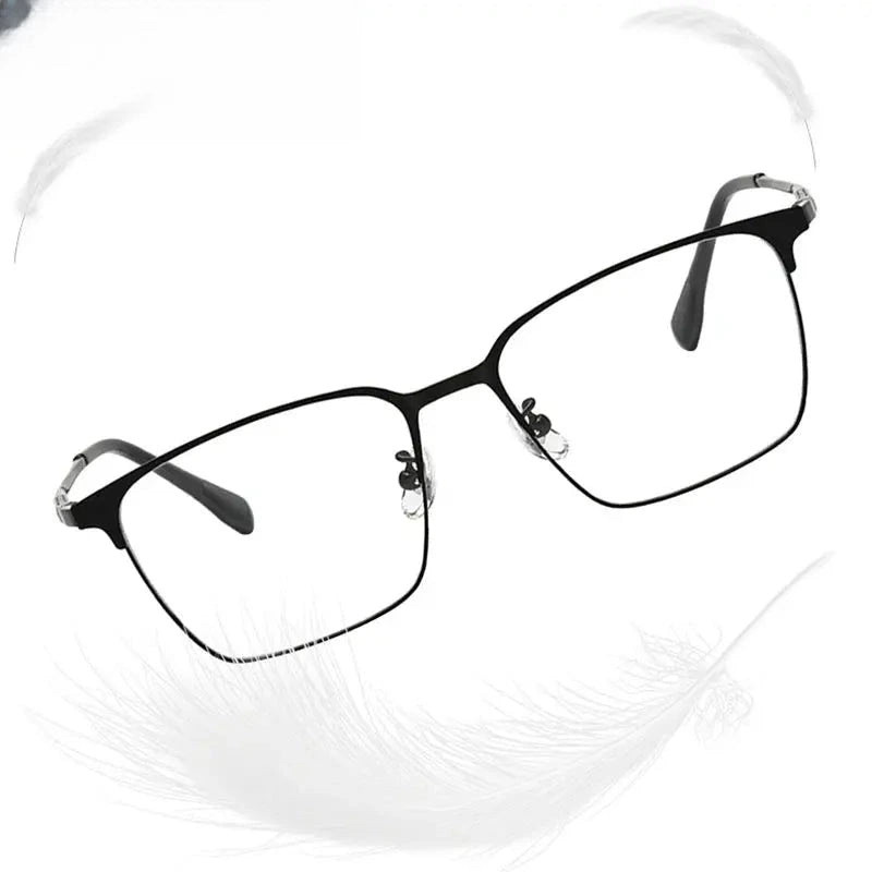Men's Square Full Rim Titanium Prescription Glasses 98601 — view 4 | Rx Spectacle