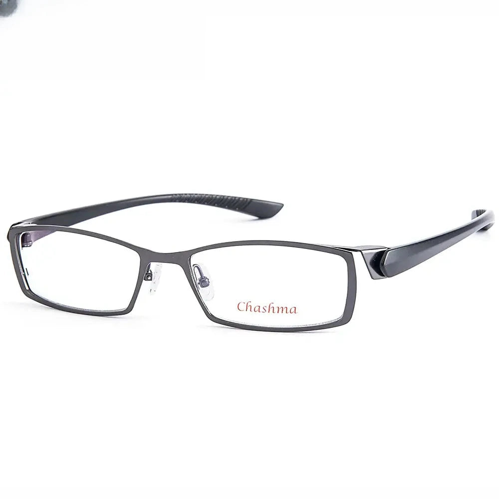 Men's Rectangular Full Rim Titanium Prescription Glasses 58924 — view 2 | Rx Spectacle