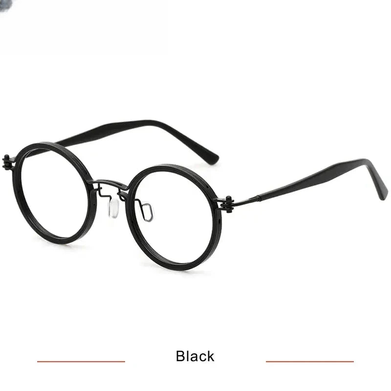 Unisex Round Full Rim Titanium Prescription Glasses 55862 — view 3 | Rx Spectacle