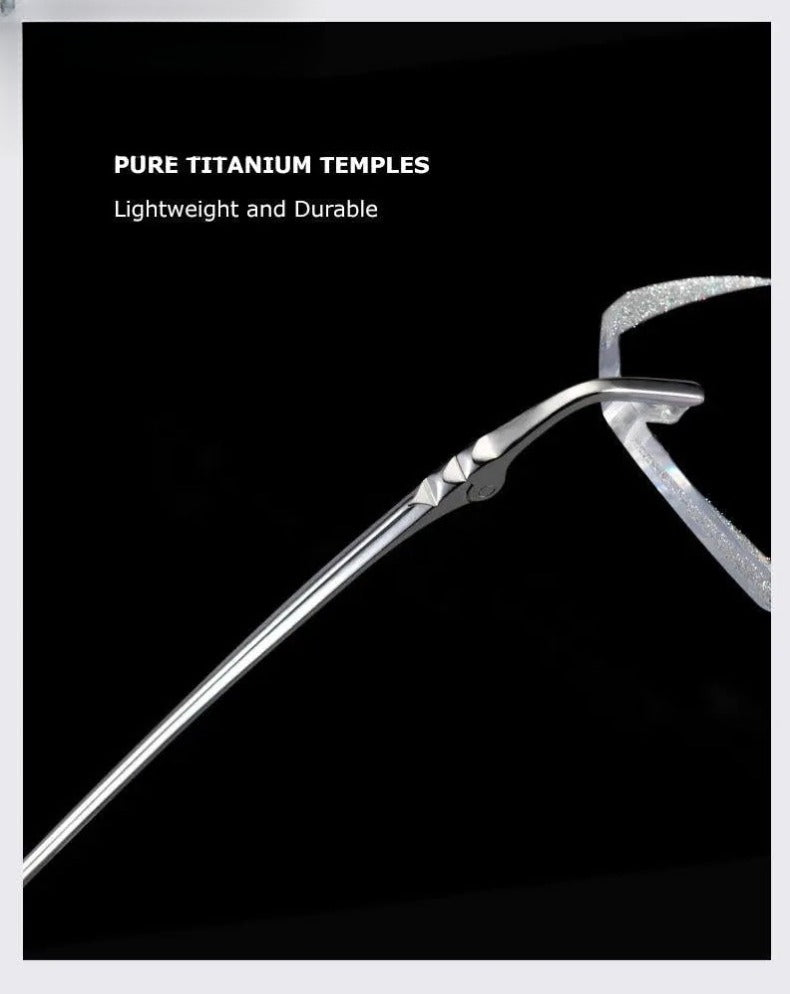 Unisex Rimless Titanium Prescription Glasses 3306 — view 12 | Rx Spectacle