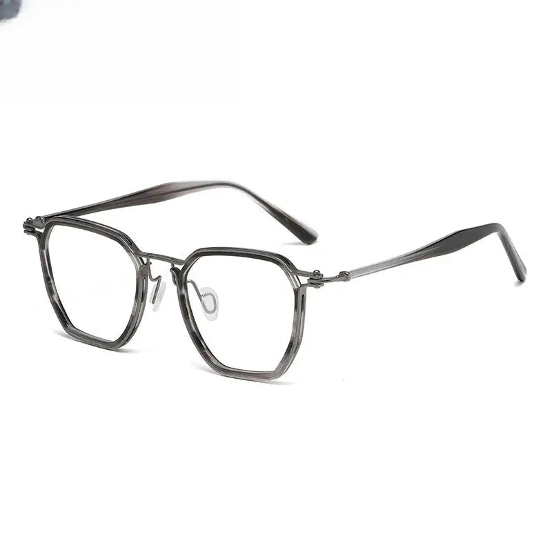 Men's Square Full Rim Titanium Oversized Prescription Glasses 728675 — view 3 | Rx Spectacle