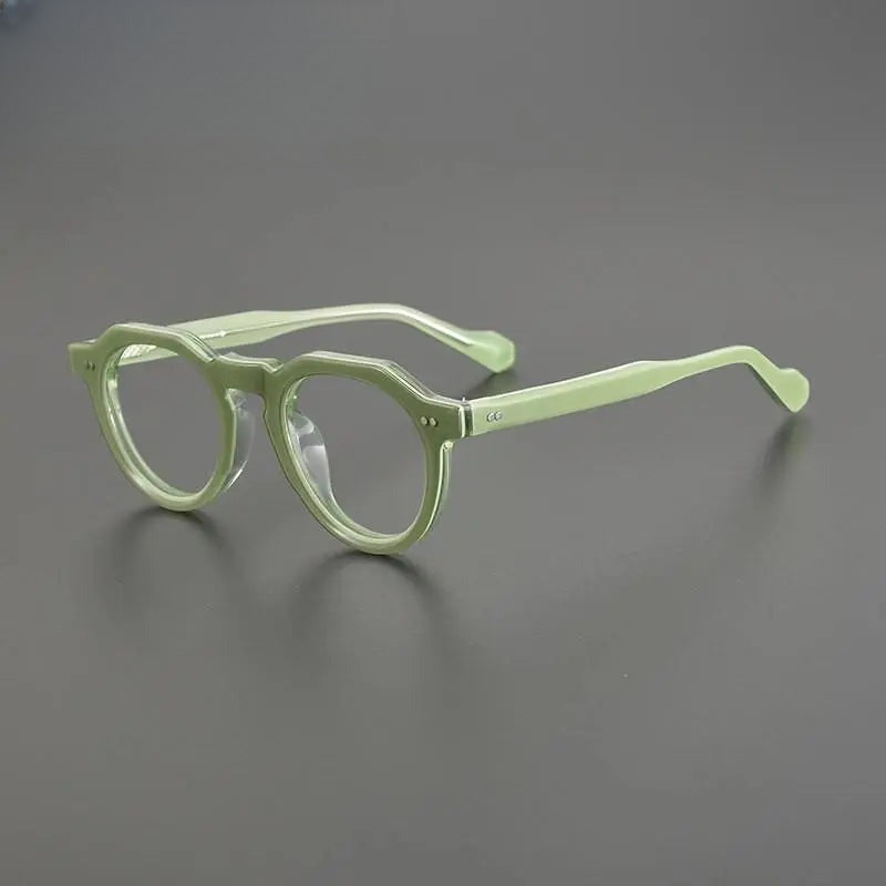 Unisex Round Full Rim Acetate Flat Top Prescription Glasses Gxyj1141 — view 6 | Rx Spectacle