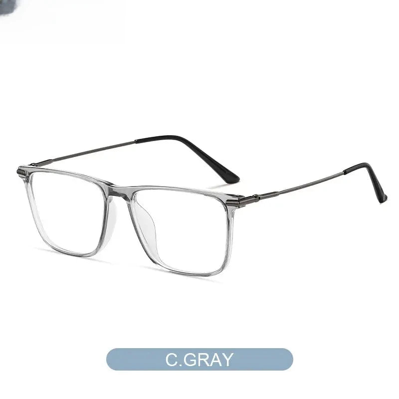 Women's Square Full Rim Titanium Reading Glasses 007 — view 8 | Rx Spectacle