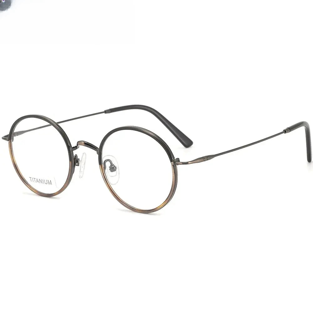 Women's Round Full Rim Titanium Prescription Glasses 416036 — view 1 | Rx Spectacle