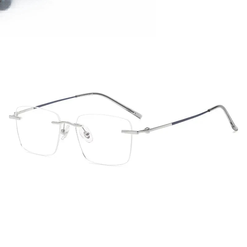Women's Polygon Rimless Titanium Prescription Glasses 60927 — view 4 | Rx Spectacle