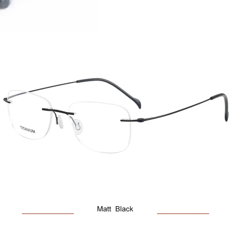 Unisex Oval Rimless Titanium Prescription Glasses 316009 — view 3 | Rx Spectacle