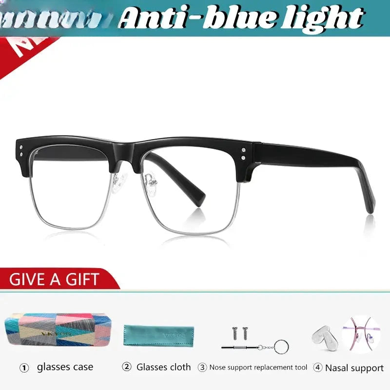 Men's Square Full Rim Titanium Reading Glasses 82203 — view 7 | Rx Spectacle