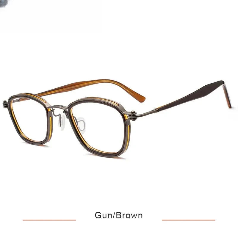 Men's Oval Full Rim Titanium Prescription Glasses 55861 — view 4 | Rx Spectacle
