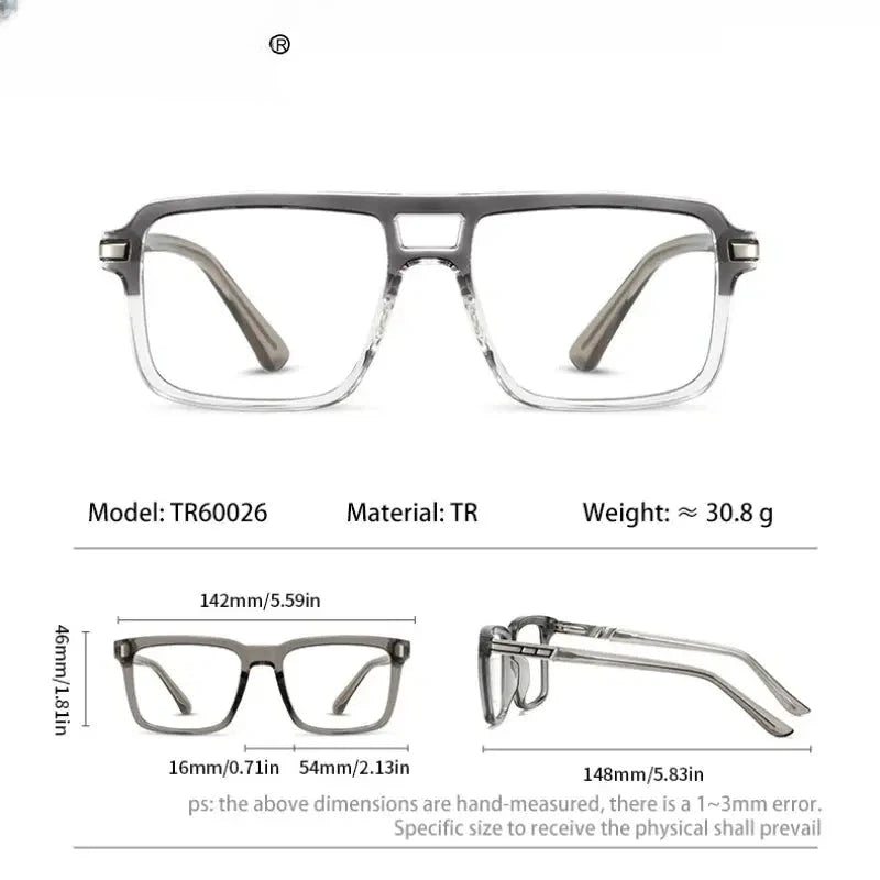 Unisex Square Full Rim TR90 Double Bridge Reading Glasses 360026 — view 2 | Rx Spectacle