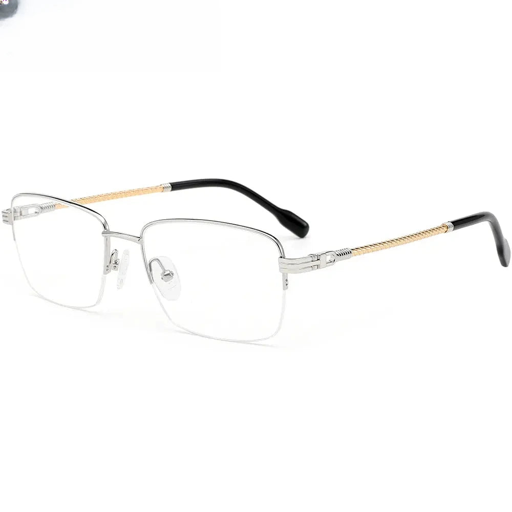 Unisex Square Semi-Rimless Titanium Prescription Glasses 425031 — view 1 | Rx Spectacle