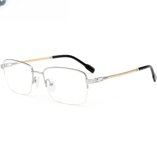 Unisex Square Semi-Rimless Titanium Prescription Glasses 425031 — view 1 | Rx Spectacle