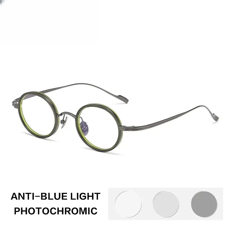 Women's Round Full Rim Titanium Reading Glasses Glasses36080 — view 3 | Rx Spectacle