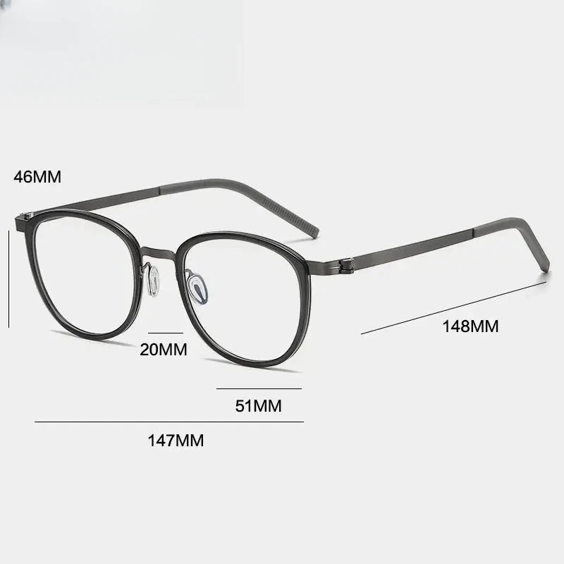 Unisex Round Full Rim Acetate Prescription Glasses Gxyj-1184 — view 5 | Rx Spectacle