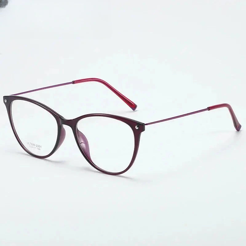 Women's Cat Eye Full Rim Titanium Prescription Glasses 882251 — view 4 | Rx Spectacle