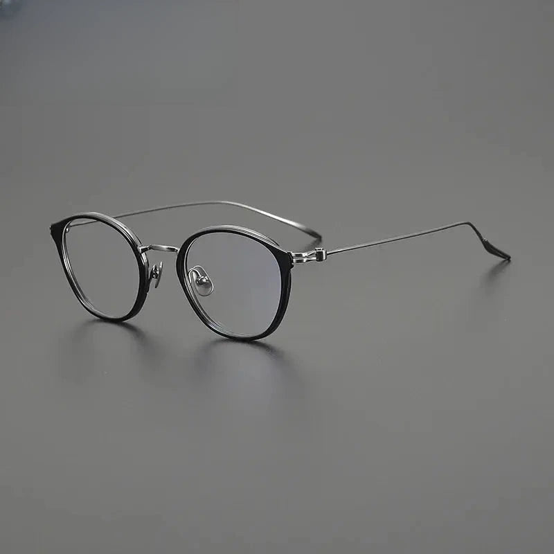 Unisex Round Full Rim Titanium Prescription Glasses Gxyj1573 — view 4 | Rx Spectacle