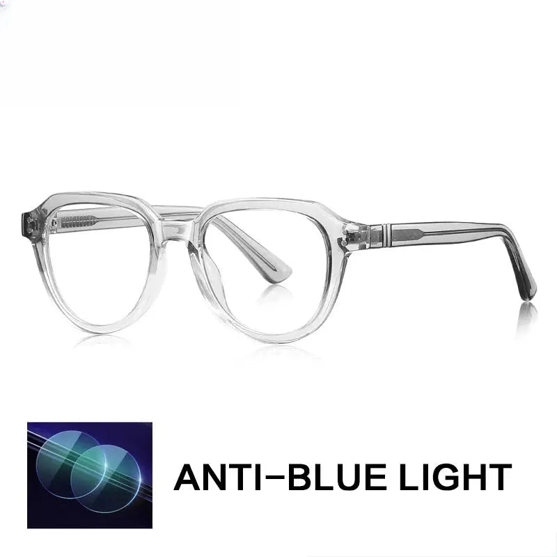 Unisex Oval Full Rim Titanium Flat Top Reading Glasses G2226 — view 6 | Rx Spectacle