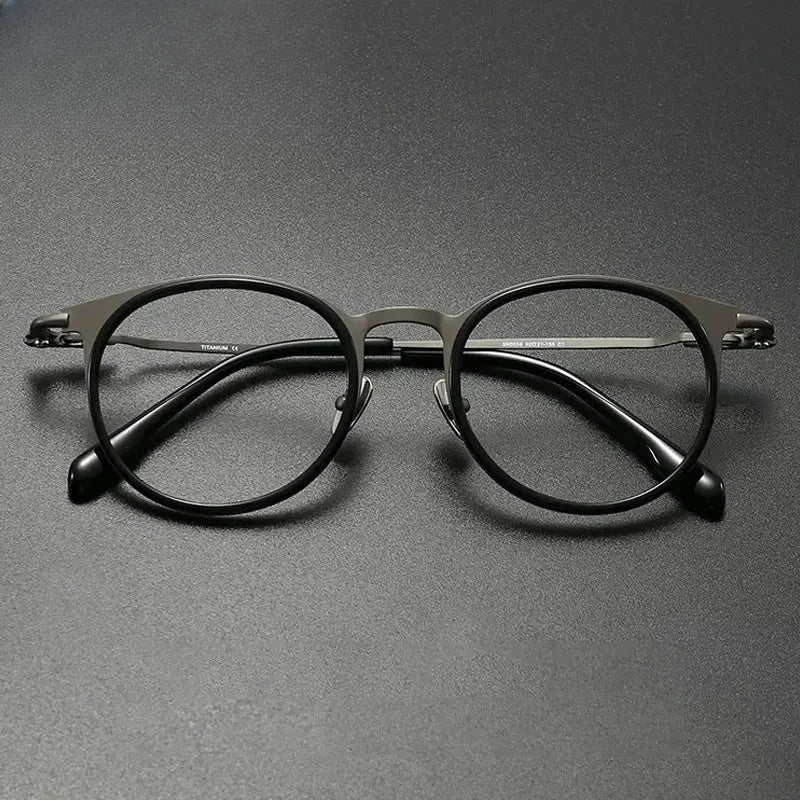 Men's Round Full Rim Titanium Oversized Prescription Glasses 660056 — view 1 | Rx Spectacle