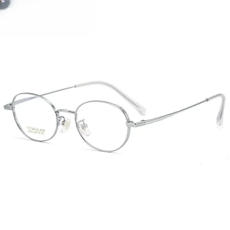 Unisex Round Full Rim Titanium Prescription Glasses 5015 — view 5 | Rx Spectacle