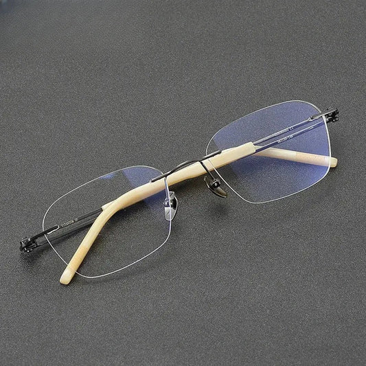 Men's Polygon Rimless Titanium Oversized Prescription Glasses 401005 — view 1 | Rx Spectacle