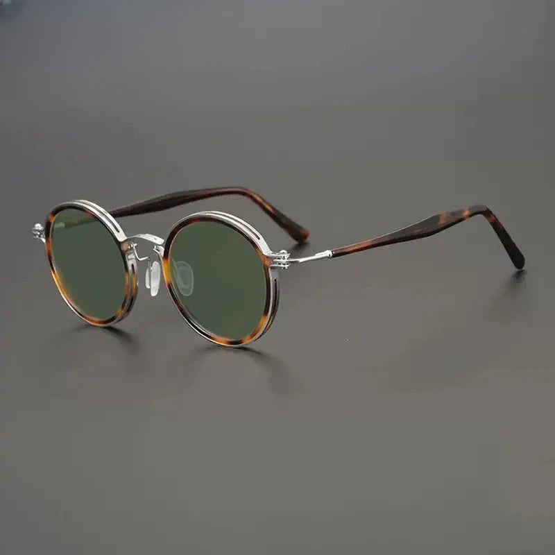 Unisex Round Full Rim Titanium Prescription Glasses Mo10 — view 23 | Rx Spectacle