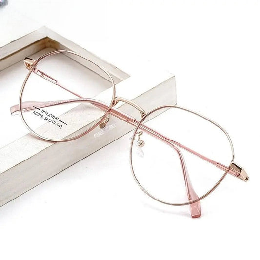 Unisex Round Full Rim Stainless Steel Prescription Glasses Ac016 — view 1 | Rx Spectacle