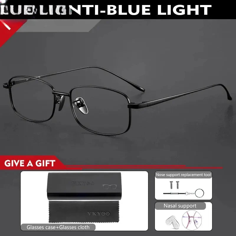 Unisex Square Full Rim Titanium Reading Glasses 8027 — view 9 | Rx Spectacle