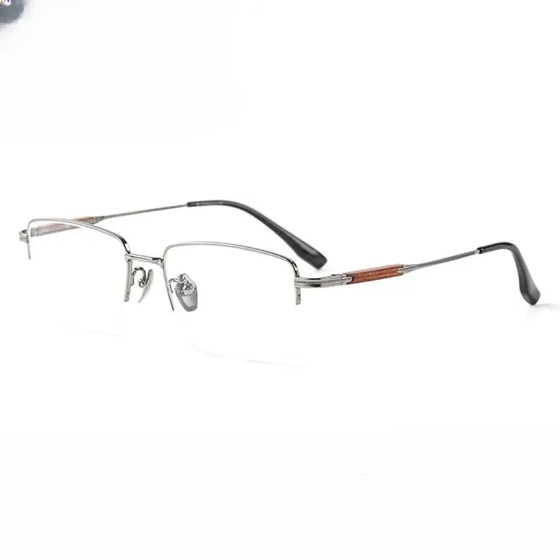 Men's Square Semi-Rimless Titanium Prescription Glasses 401605 — view 3 | Rx Spectacle