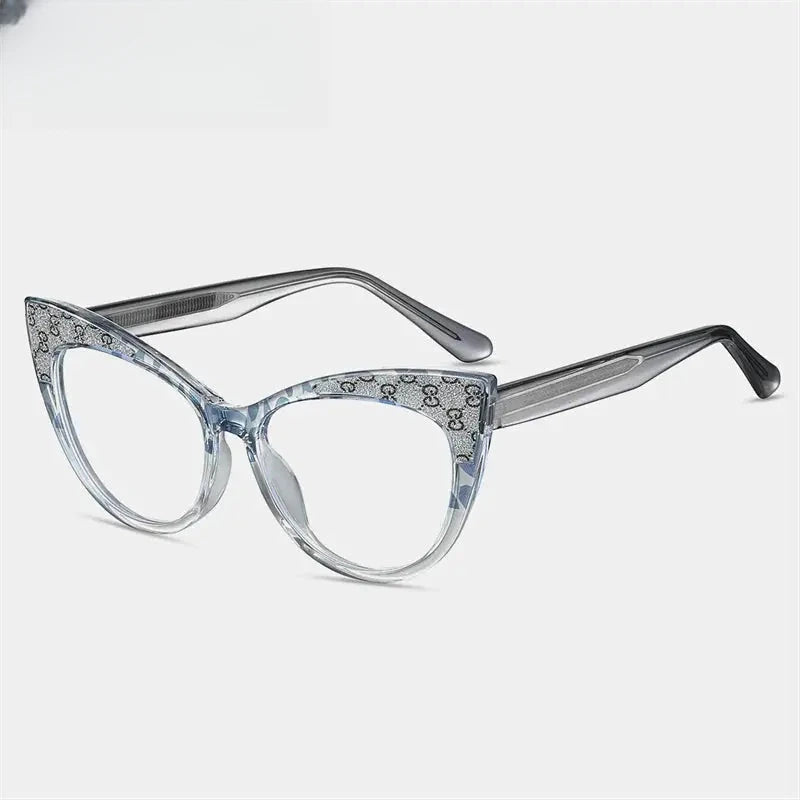 Women's Cat Eye Full Rim Titanium Prescription Glasses 87274 — view 6 | Rx Spectacle