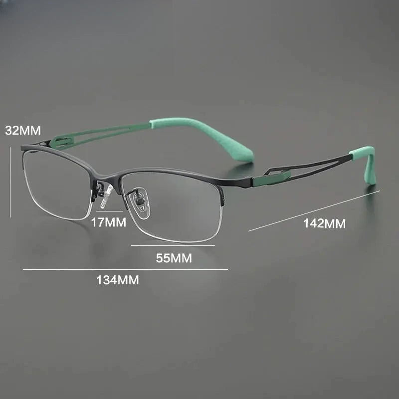 Women's Browline Semi-Rimless Titanium Prescription Glasses Gx185867 — view 2 | Rx Spectacle