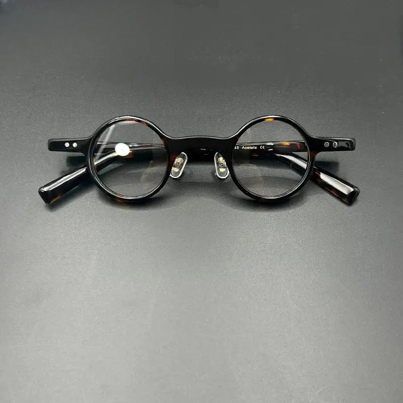 Unisex Round Full Rim Acetate Prescription Glasses 3840 — view 6 | Rx Spectacle