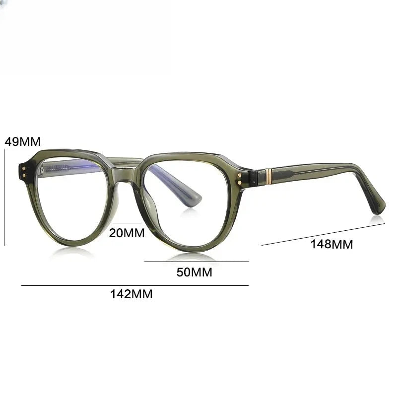 Unisex Oval Full Rim Titanium Flat Top Reading Glasses G2226 — view 2 | Rx Spectacle