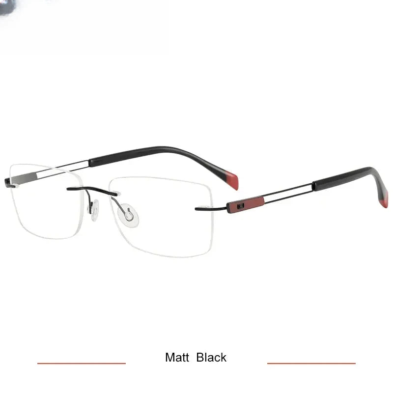 Women's Square Rimless Titanium Screwless Prescription Glasses 315006 — view 6 | Rx Spectacle