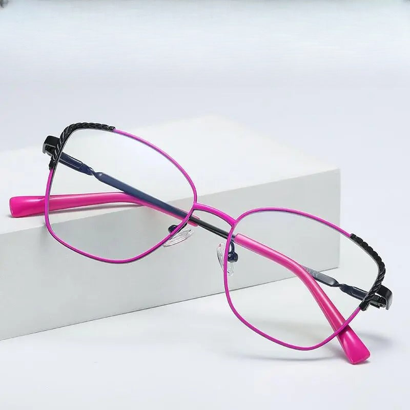 Women's Cat Eye Full Rim Alloy Prescription Glasses 3014 — view 1 | Rx Spectacle