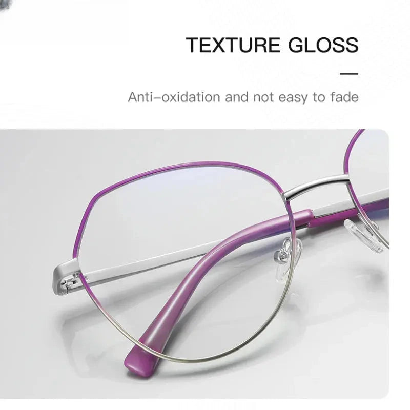 Women's Oval Full Rim Stainless Steel Reading Glasses 3095 — view 5 | Rx Spectacle