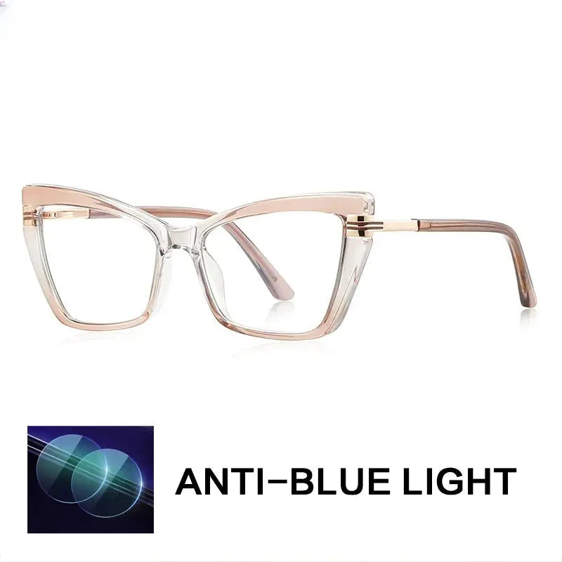 Women's Cat Eye Full Rim Titanium Reading Glasses Gx2263 — view 4 | Rx Spectacle