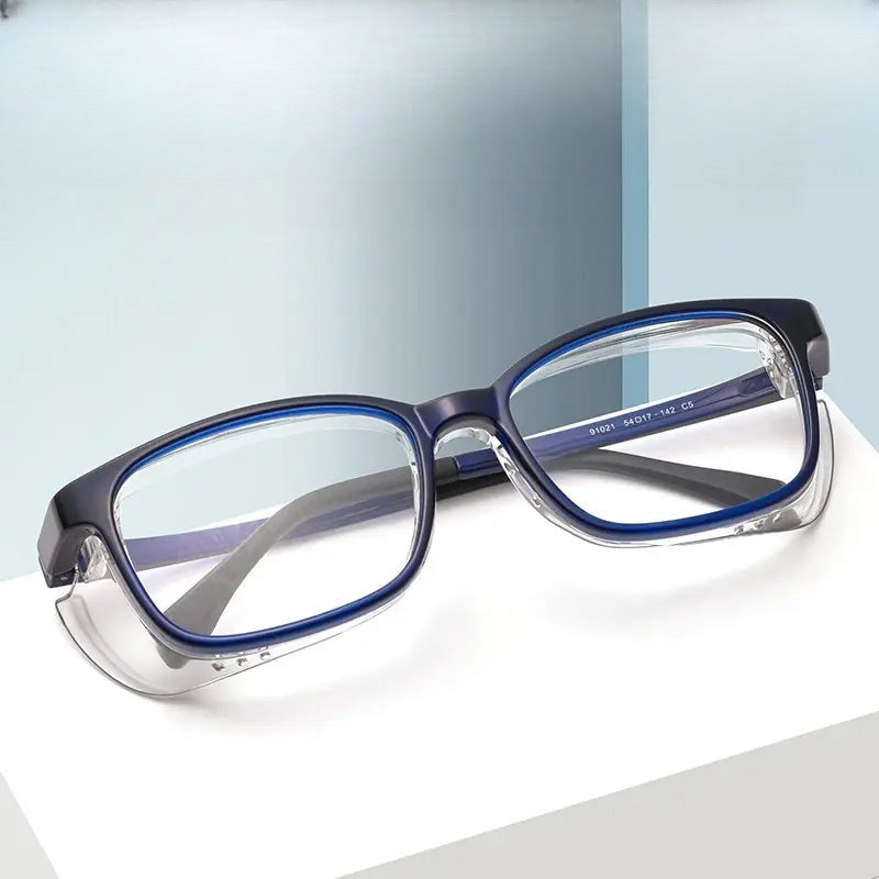 Unisex Rectangular Full Rim Clip-On Prescription Glasses 910210 — view 1 | Rx Spectacle