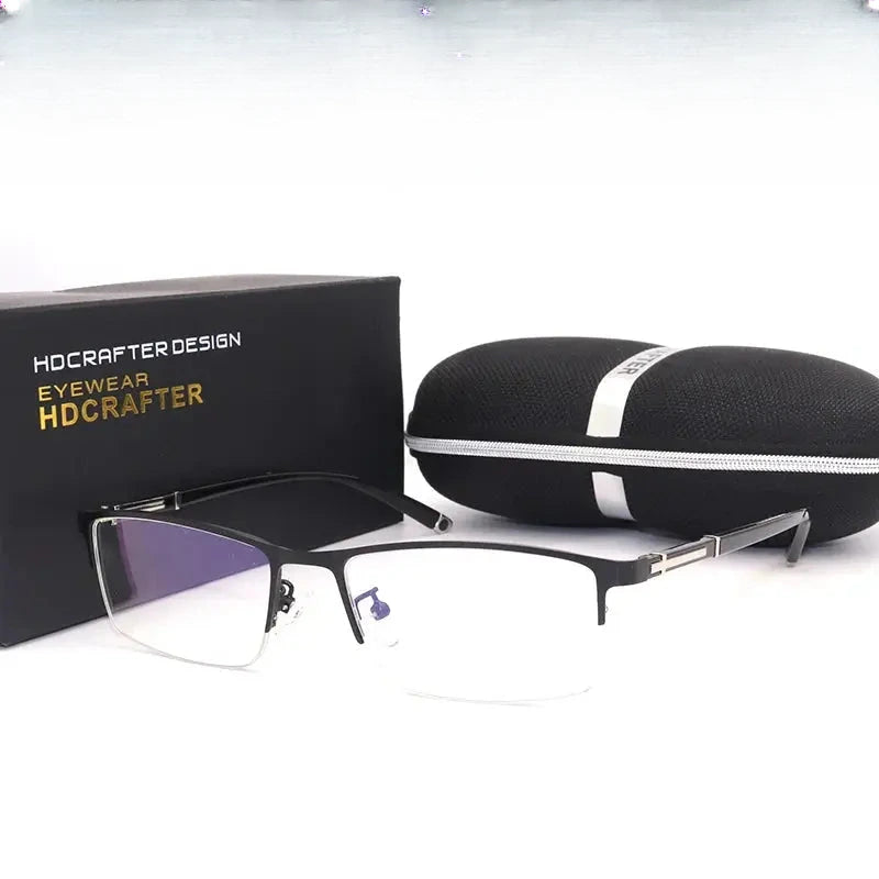 Unisex Square Full Rim Titanium Prescription Glasses 456235 — view 1 | Rx Spectacle