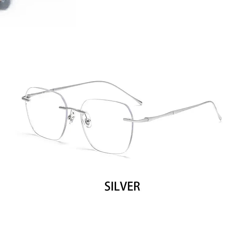 Women's Polygon Rimless Titanium Reading Glasses V0623 — view 8 | Rx Spectacle