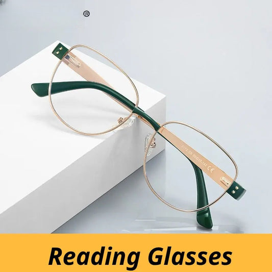 Women's Oval Full Rim Alloy Reading Glasses 513173 — view 1 | Rx Spectacle