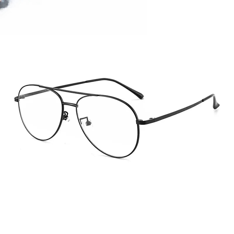 Unisex Oval Full Rim Titanium Double Bridge Prescription Glasses 612194 — view 3 | Rx Spectacle